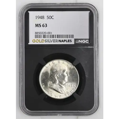 1948 - 0.3617oz Silver Franklin Half Dollar - NGC MS63 (S13B-B14)