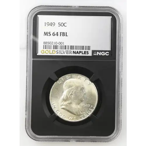1949 - 0.3617oz Silver Franklin Half Dollar - NGC MS64 FBL (S13B-B15)