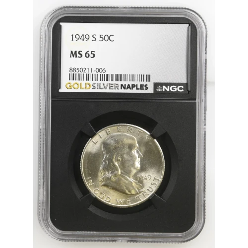 1949(S) - 0.3617oz Silver Franklin Half Dollar - NGC MS65 (S13B-B5) (2)