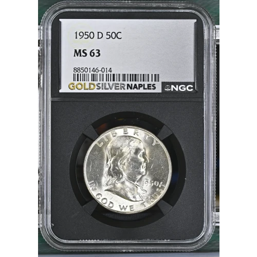 1950(D) - 0.3617oz Silver Franklin Half Dollar - NGC MS63 (S13B-B6)