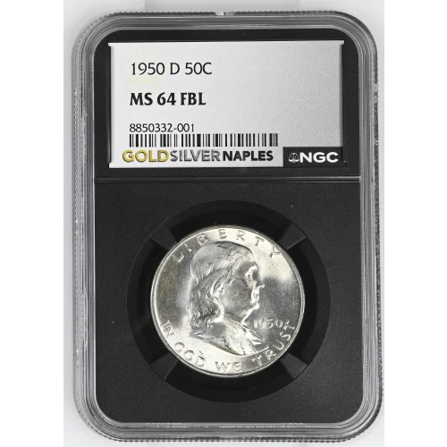 1950(D) - 0.3617oz Silver Franklin Half Dollar - NGC MS64 FBL (S13B-B9)