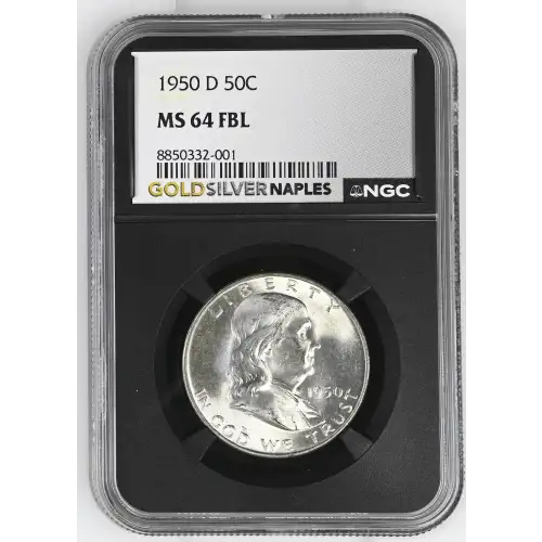 1950(D) - 0.3617oz Silver Franklin Half Dollar - NGC MS64 FBL (S13B-B9)