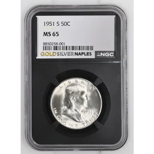 1951(S) - 0.3575oz Silver Franklin Half Dollar - NGC MS65 (S13B-B1)