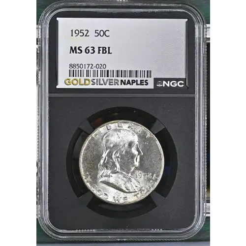 1952 - 0.3617oz Silver Franklin Half Dollar - NGC MS63 FBL (S13B-B5)