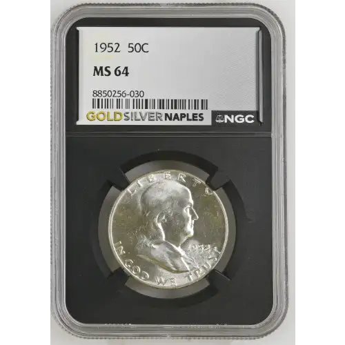 1952 - 0.3617oz Silver Franklin Half Dollar - NGC MS64 (S13B-B2)