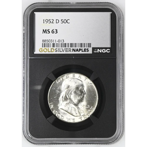 1952(D) - 0.3617oz Silver Franklin Half Dollar - NGC MS63 (S13B-B14)