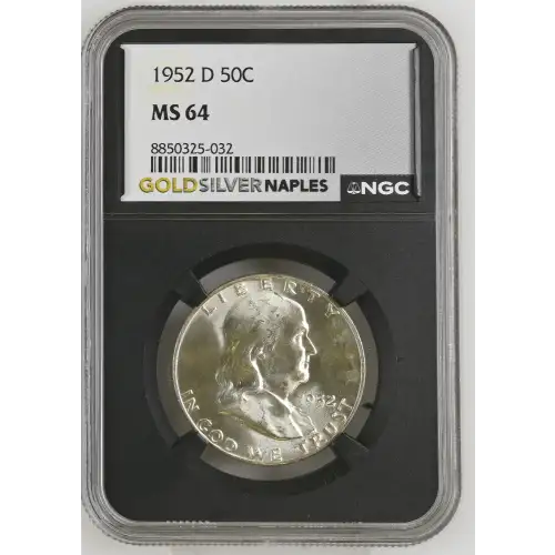 1952(D) - 0.3617oz Silver Franklin Half Dollar - NGC MS64 (S13B-B11)