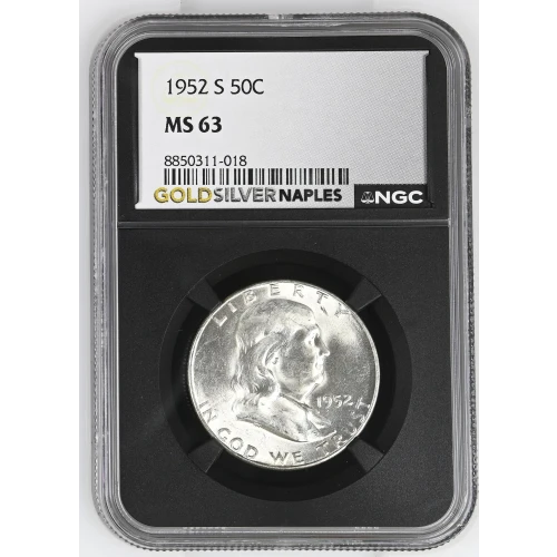 1952(S) - 0.3617oz Silver Franklin Half Dollar - NGC MS63 (S13B-B14)