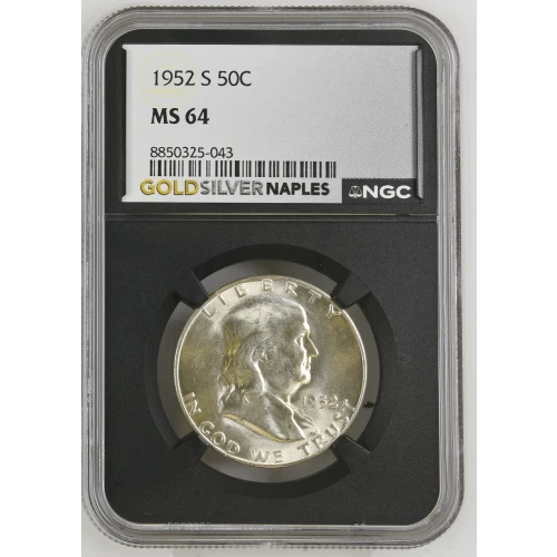 1952(S) - 0.3617oz Silver Franklin Half Dollar - NGC MS64 (S13B-B11)