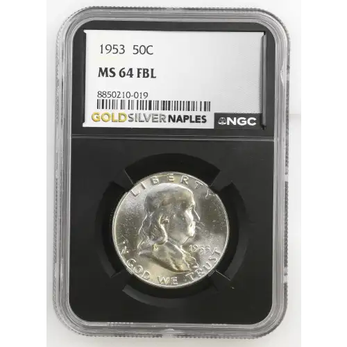 1953 - 0.3617oz Silver Franklin Half Dollar - NGC MS64 FBL (S13B-B15)