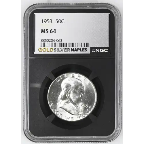 1953 - 0.3617oz Silver Franklin Half Dollar - NGC MS64 (S13B-B3)