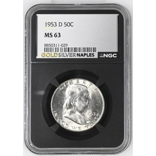 1953(D) - 0.3617oz Silver Franklin Half Dollar - NGC MS63 (S13B-B4)