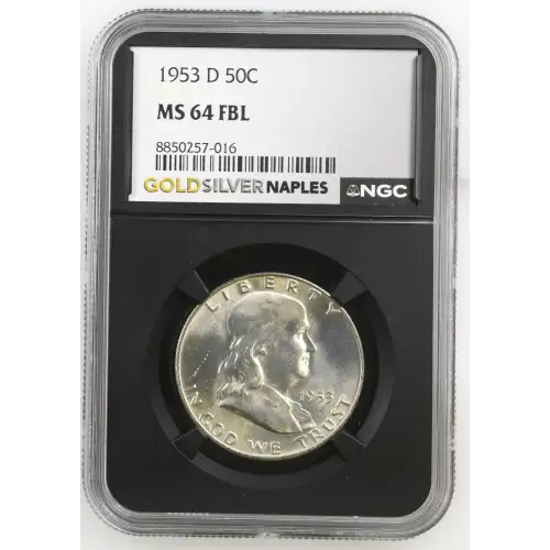 1953(D) - 0.3617oz Silver Franklin Half Dollar - NGC MS64 FBL (S13B-B1)