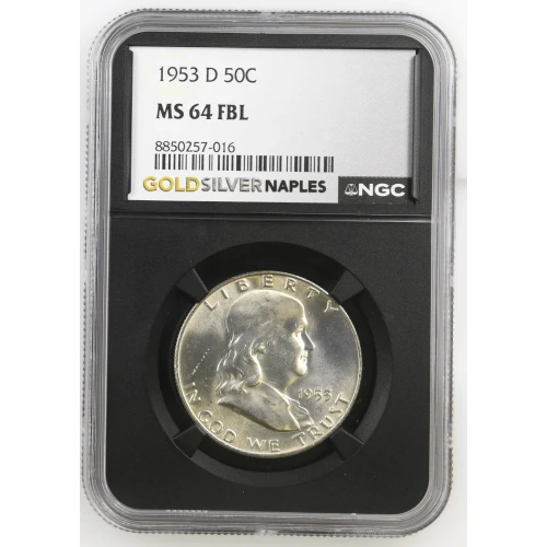 1953(D) - 0.3617oz Silver Franklin Half Dollar - NGC MS64 FBL (S13B-B1)