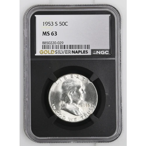 1953(S) - 0.3617oz Silver Franklin Half Dollar - NGC MS63 (S13B-B10)