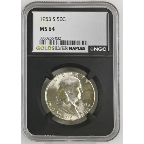1953(S) - 0.3617oz Silver Franklin Half Dollar - NGC MS64 (S13B-B2)  (2)