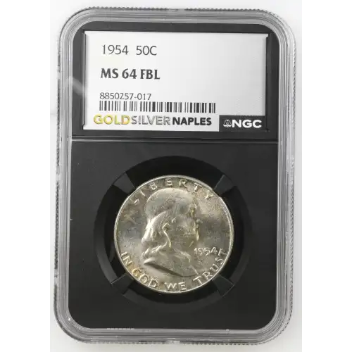 1954 - 0.3617oz Silver Franklin Half Dollar - NGC MS64 FBL (S13B-B1)