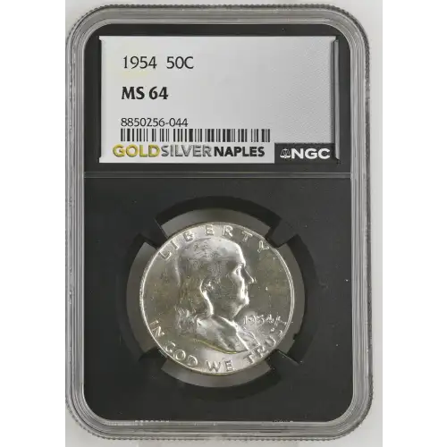 1954 - 0.3617oz Silver Franklin Half Dollar - NGC MS64 (S13B-B2) (2)
