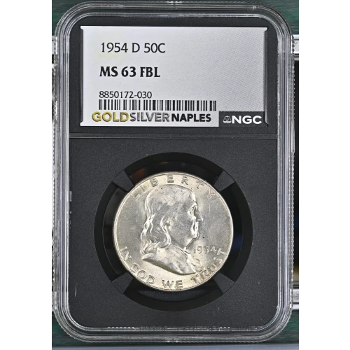 1954(D) - 0.3617oz Silver Franklin Half Dollar - NGC MS63 FBL (S13B-B8)
