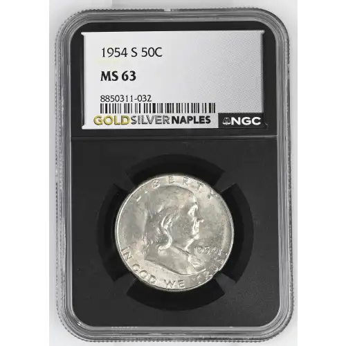 1954(S) - 0.3617oz Silver Franklin Half Dollar - NGC MS63 (S13B-B4) (2)