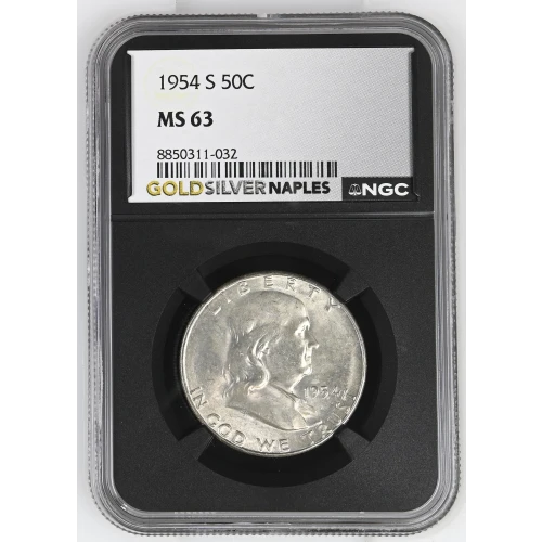 1954(S) - 0.3617oz Silver Franklin Half Dollar - NGC MS63 (S13B-B4) (2)