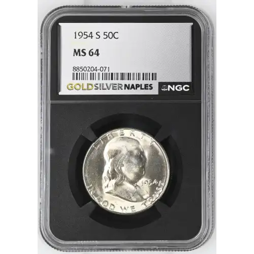 1954(S) - 0.3617oz Silver Franklin Half Dollar - NGC MS64 (S13B-B3) (2)