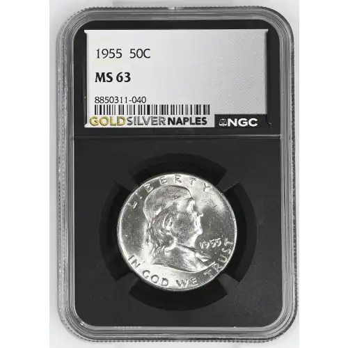 1955 - 0.3617oz Silver Franklin Half Dollar - NGC MS63 (S13B-B4) (2)
