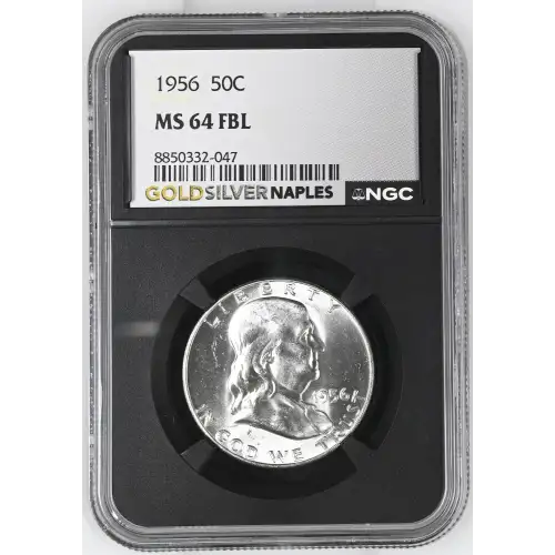 1956 - 0.3617oz Silver Franklin Half Dollar - NGC MS64 FBL (S13B-B9) (2)