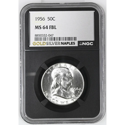 1956 - 0.3617oz Silver Franklin Half Dollar - NGC MS64 FBL (S13B-B9) (2)