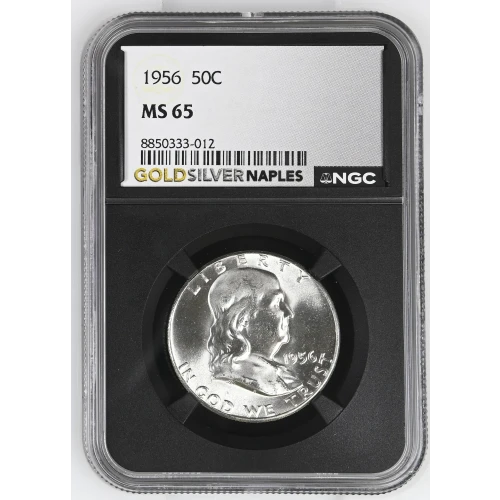 1956 - 0.3617oz Silver Franklin Half Dollar - NGC MS65 (S13B-B8)