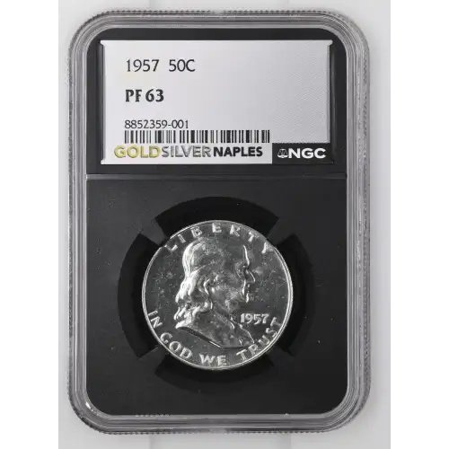 1957 - 0.3617oz Silver Franklin Half Dollar - NGC PF63 (S13B-B19)