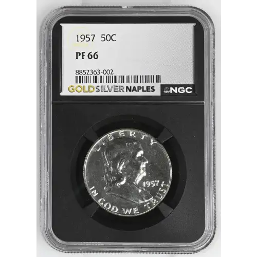 1957 - 0.3617oz Silver Franklin Half Dollar - NGC PF66 (S13B-B20)