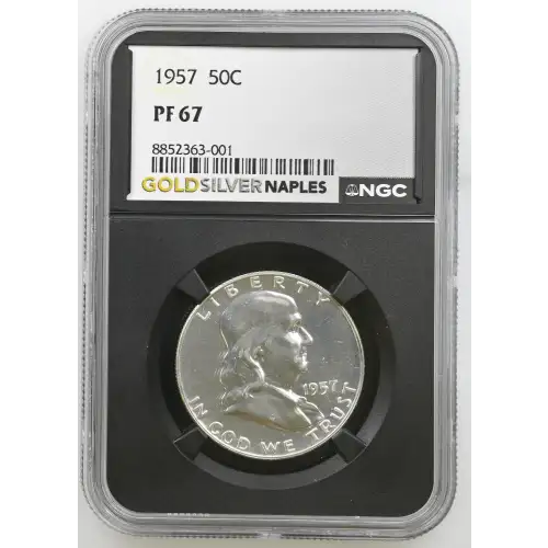 1957 - 0.3617oz Silver Franklin Half Dollar - NGC PF67 (S13B-B19)