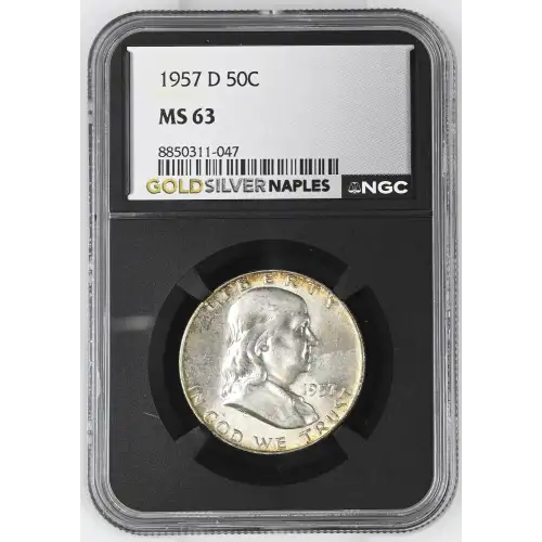1957(D) - 0.3617oz Silver Franklin Half Dollar - NGC MS63 (S13B-B14) (2)