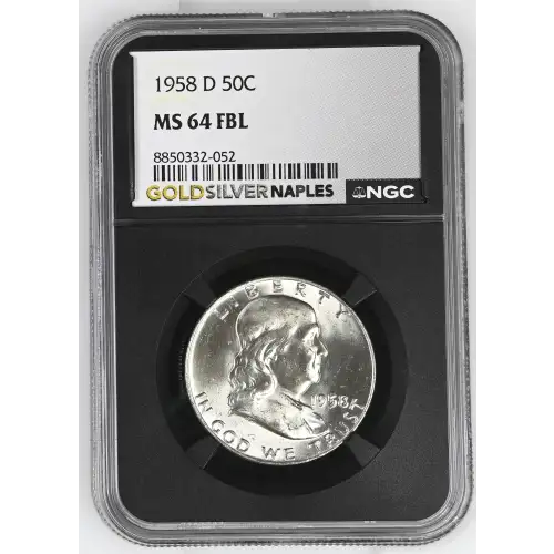 1958(D) - 0.3617oz Silver Franklin Half Dollar - NGC MS64 FBL (S13B-B10)