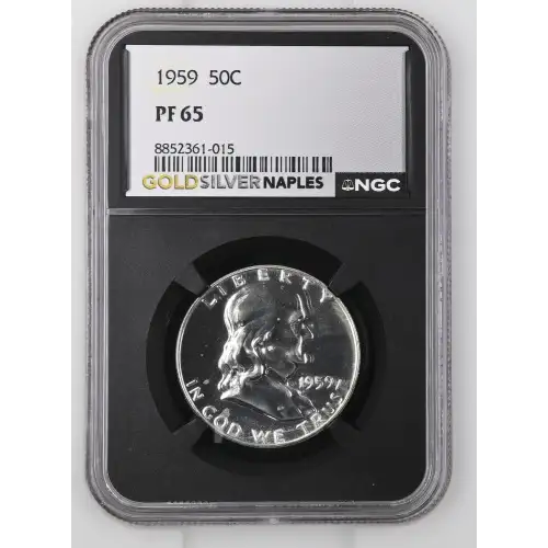 1959 - 0.3617oz Silver Franklin Half Dollar - NGC PF65 (S13B-B20)