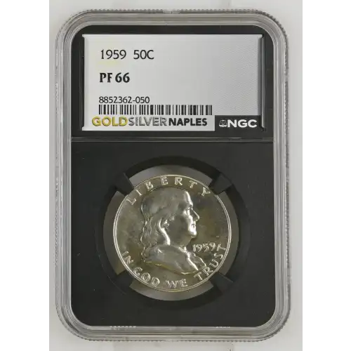 1959 - 0.3617oz Silver Franklin Half Dollar - NGC PF66 (S13B-B20)