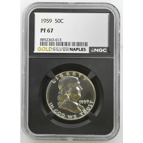 1959 - 0.3617oz Silver Franklin Half Dollar - NGC PF67 (S13B-B20)