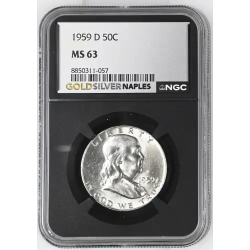 1959(D) - 0.3617oz Silver Franklin Half Dollar - NGC MS63 (S13B-B4) (2)