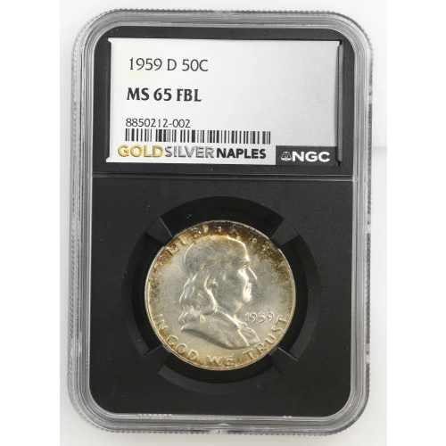 1959(D) - 0.3617oz Silver Franklin Half Dollar - NGC MS65 FBL (S13B-B8)
