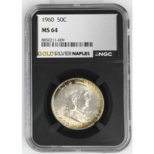 1960 - 0.3617oz Silver Franklin Half Dollar - NGC MS63 (S13B-B5) (2)