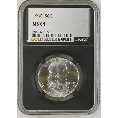 1960 - 0.3617oz Silver Franklin Half Dollar - NGC MS64 (S13B-B5) (2)