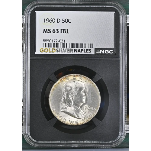 1960(D) - 0.3617oz Silver Franklin Half Dollar - NGC MS63 FBL (S13B-B8)
