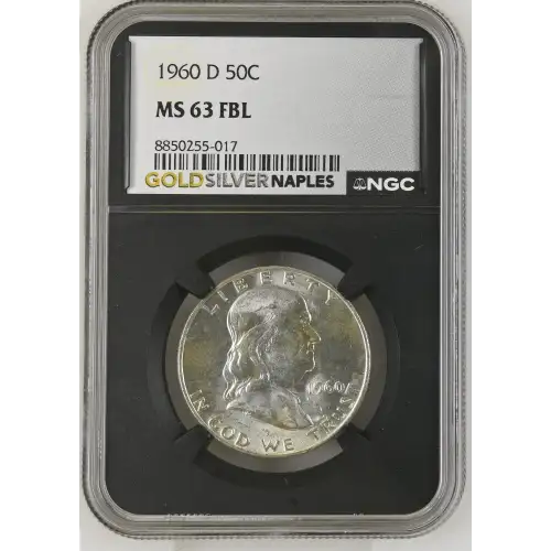 1960(D) - 0.3617oz Silver Franklin Half Dollar - NGC MS63 FBL (S13B-B9) (2)