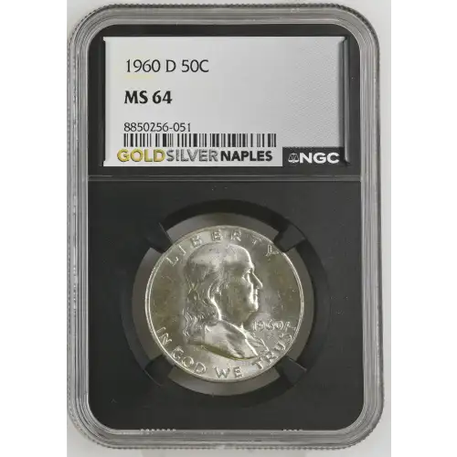 1960(D) - 0.3617oz Silver Franklin Half Dollar - NGC MS64 (S13B-B1) (2)