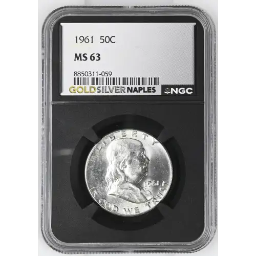 1961 - 0.3617oz Silver Franklin Half Dollar - NGC MS63 (S13B-B2) (2)