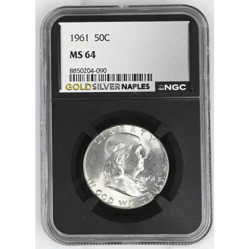 1961 - 0.3617oz Silver Franklin Half Dollar - NGC MS64 (S13B-B3)