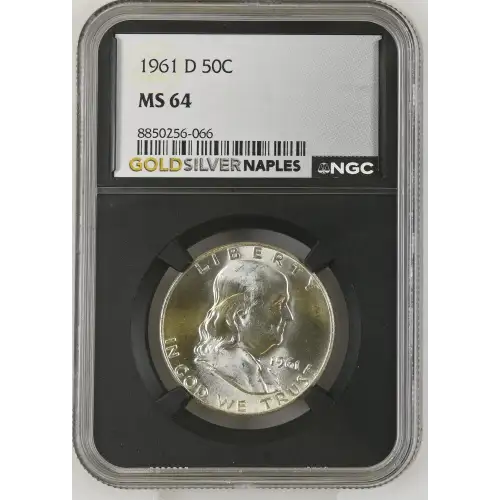 1961(D) - 0.3617oz Silver Franklin Half Dollar - NGC MS64 (S13B-B1) (2)
