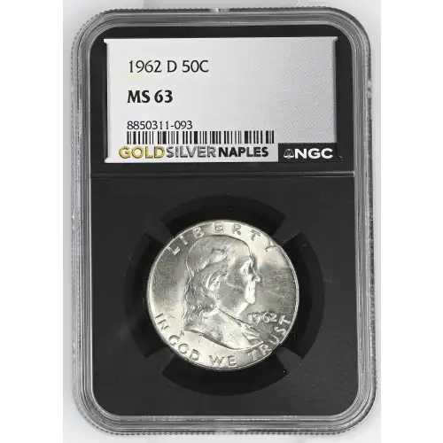 1962(D) - 0.3617oz Silver Franklin Half Dollar - NGC MS63 (S13B-B9)