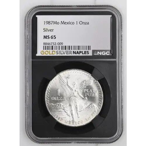 1987Mo Mexico 1 Onza Libertad 1oz Silver MS65